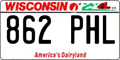 WI license plate 862PHL