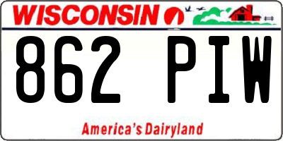 WI license plate 862PIW