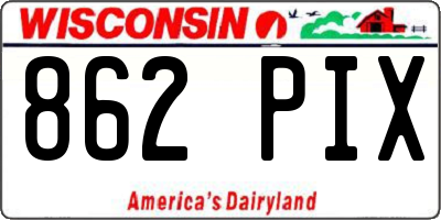 WI license plate 862PIX