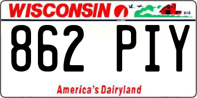 WI license plate 862PIY