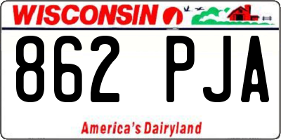 WI license plate 862PJA
