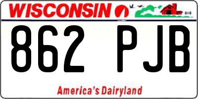 WI license plate 862PJB