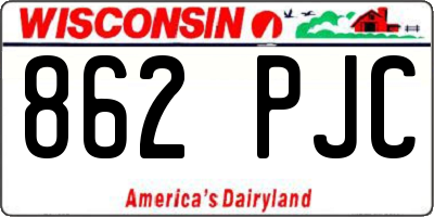 WI license plate 862PJC