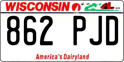 WI license plate 862PJD