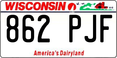 WI license plate 862PJF