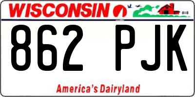 WI license plate 862PJK