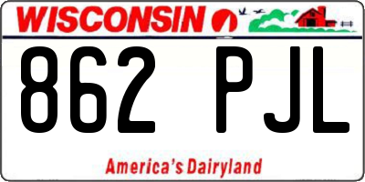 WI license plate 862PJL
