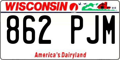 WI license plate 862PJM