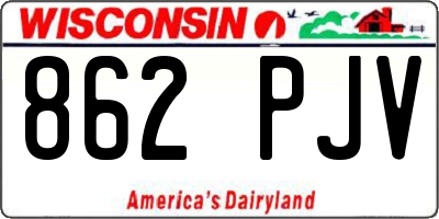 WI license plate 862PJV