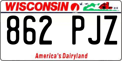 WI license plate 862PJZ