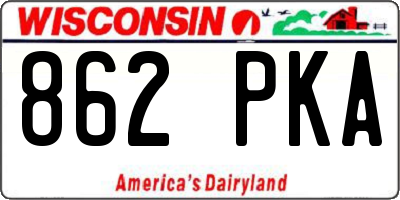 WI license plate 862PKA