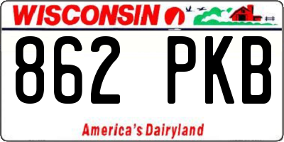 WI license plate 862PKB