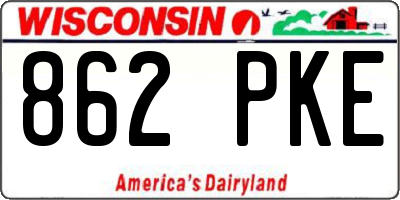 WI license plate 862PKE