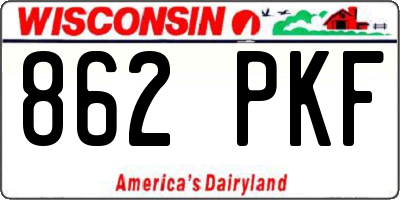 WI license plate 862PKF