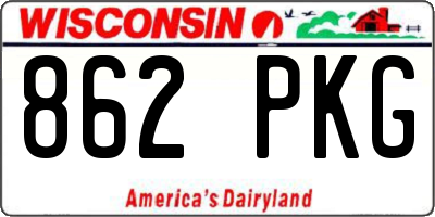 WI license plate 862PKG