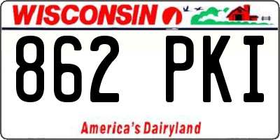 WI license plate 862PKI