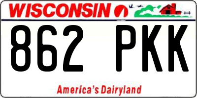 WI license plate 862PKK