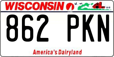 WI license plate 862PKN