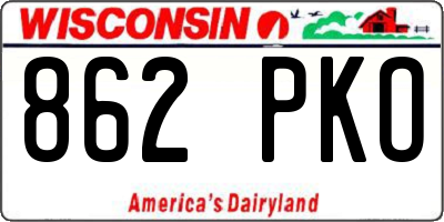 WI license plate 862PKO