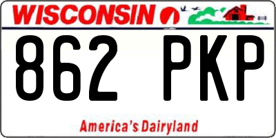WI license plate 862PKP