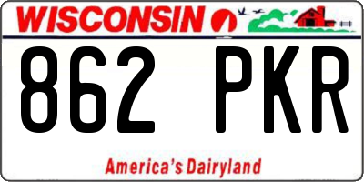WI license plate 862PKR