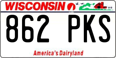 WI license plate 862PKS
