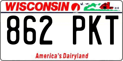 WI license plate 862PKT