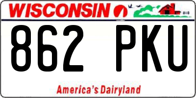 WI license plate 862PKU