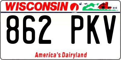 WI license plate 862PKV