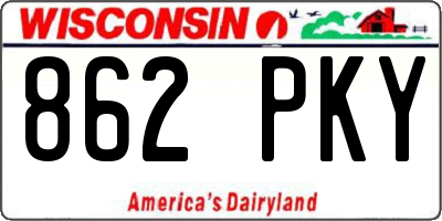 WI license plate 862PKY