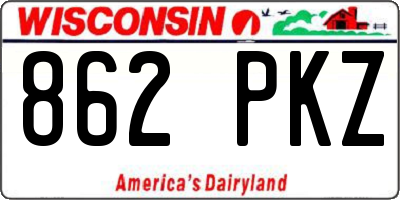 WI license plate 862PKZ