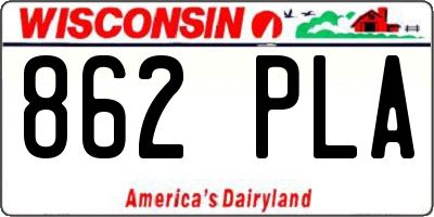 WI license plate 862PLA