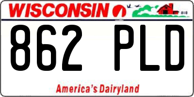 WI license plate 862PLD