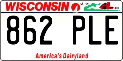 WI license plate 862PLE