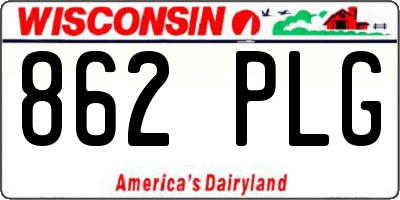 WI license plate 862PLG