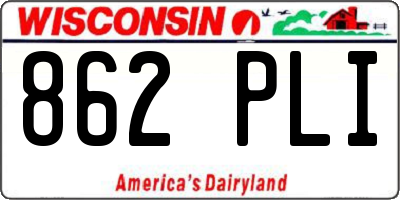 WI license plate 862PLI