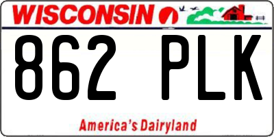 WI license plate 862PLK