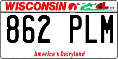 WI license plate 862PLM