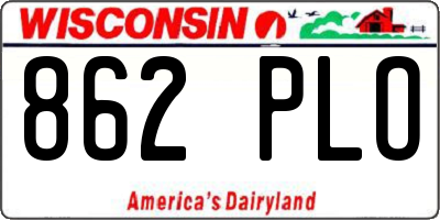 WI license plate 862PLO