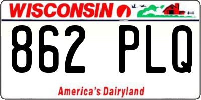 WI license plate 862PLQ
