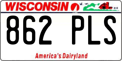 WI license plate 862PLS