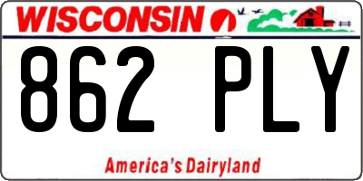 WI license plate 862PLY