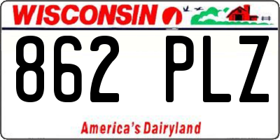 WI license plate 862PLZ