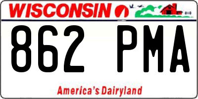WI license plate 862PMA