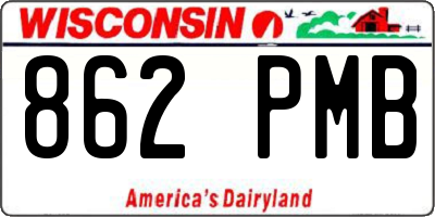 WI license plate 862PMB