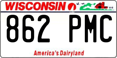 WI license plate 862PMC