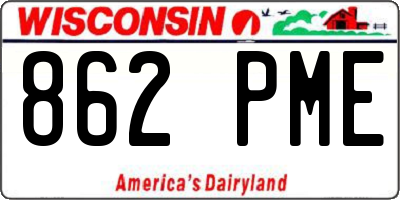 WI license plate 862PME