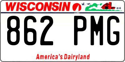 WI license plate 862PMG
