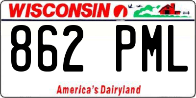 WI license plate 862PML