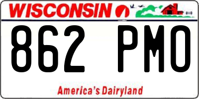 WI license plate 862PMO